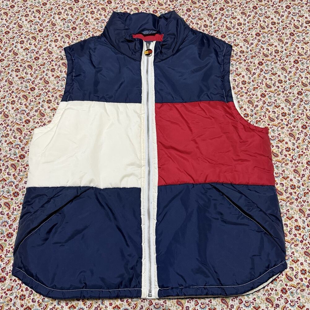 Tommy Hilfiger Red/Navy/White Puffer Vest Large
